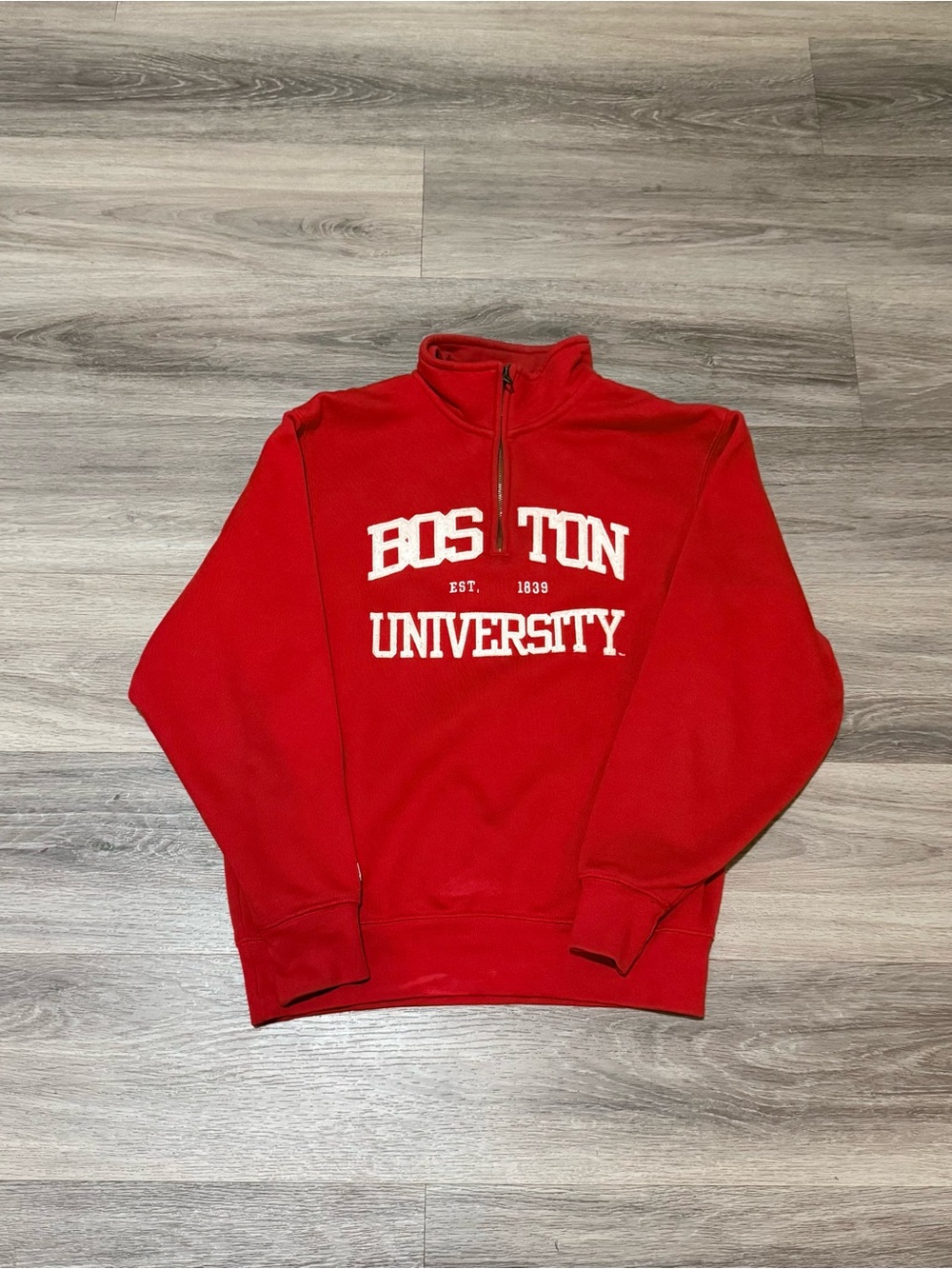 Jansport Red Quarter-Zip Boston University Sweatshirt